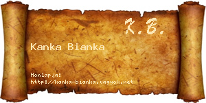 Kanka Bianka névjegykártya